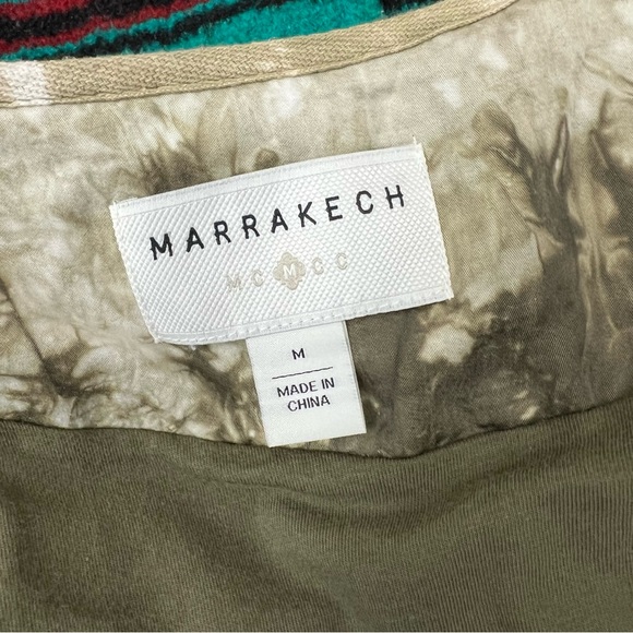 Anthropologie Marrakech Quilt Jacket Bomber Coat Olive Green Tie-Dye Medium $188 - Picture 6 of 10